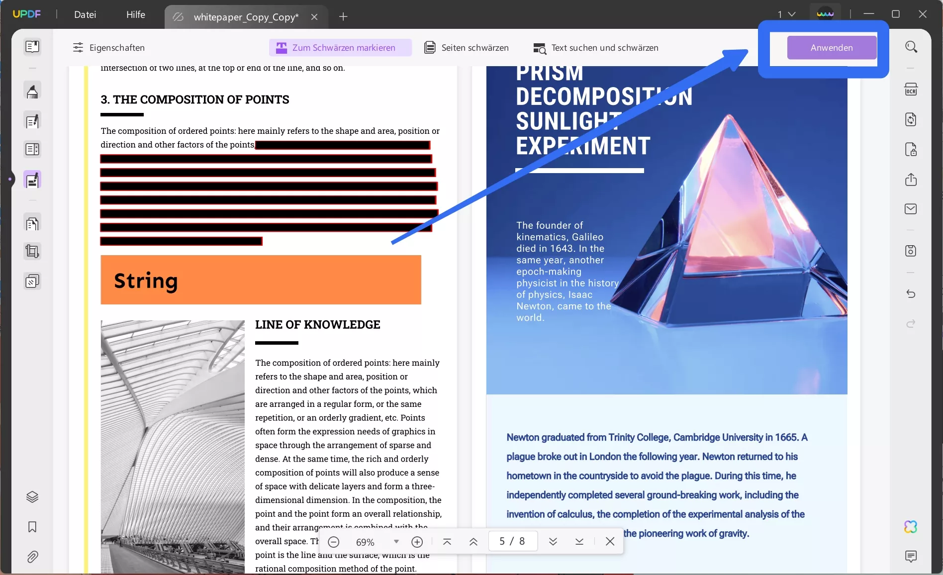 PDF redigieren anwenden