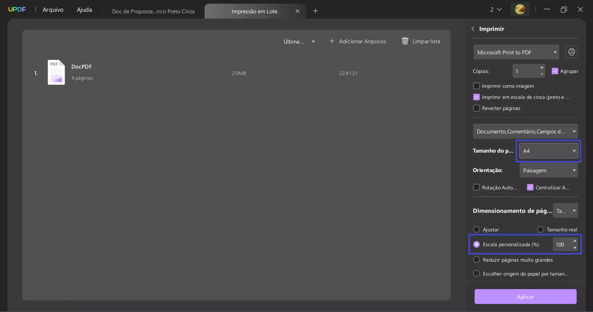 Como Imprimir um PDF Ampliado