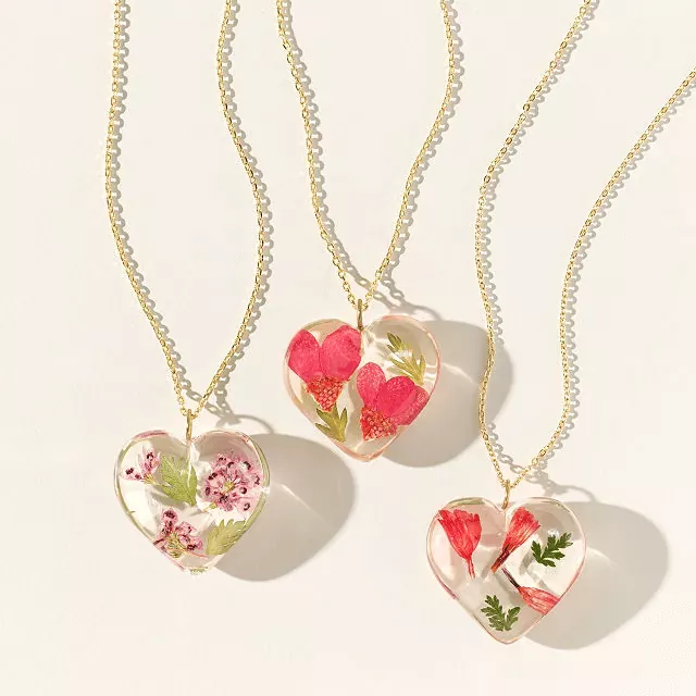 Birthday Month Flower Heart Necklace