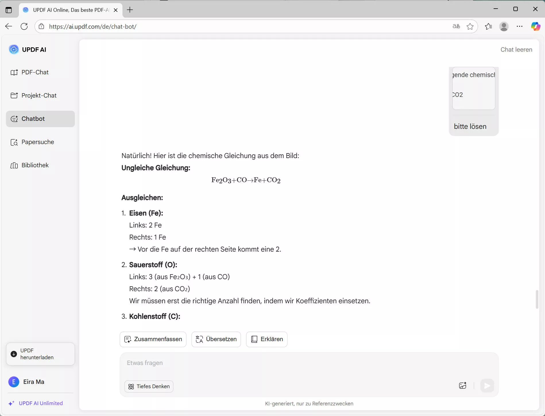 KI bietet eine detaillierte Schritt-für-Schritt-Lösung