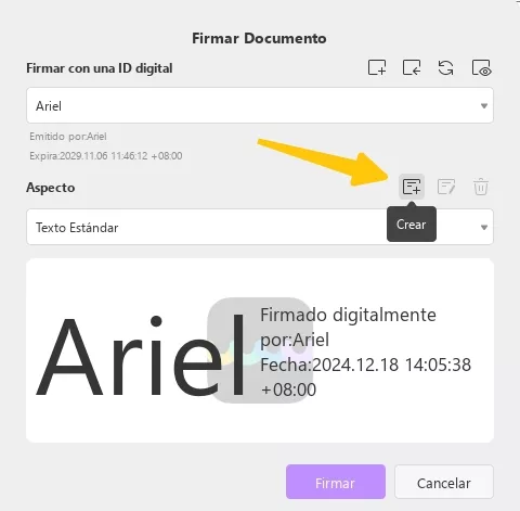 crear firma digital