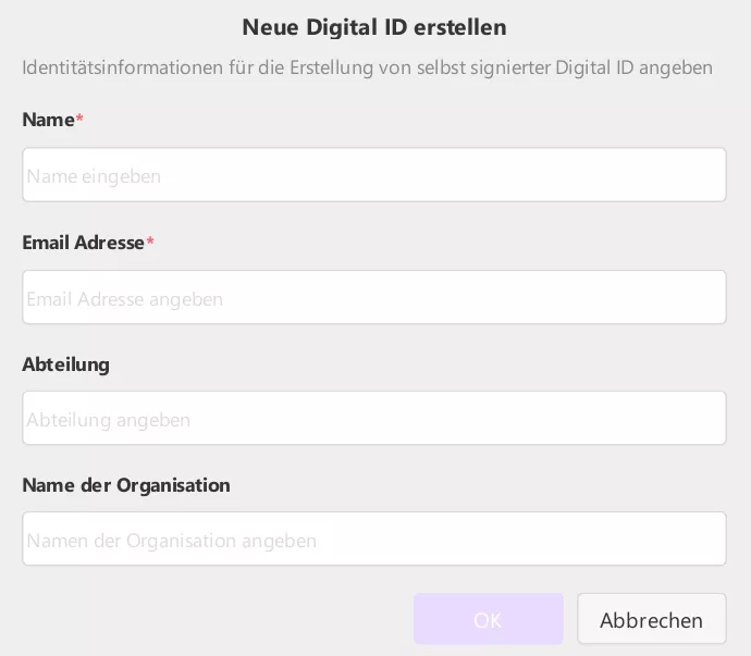 Digitale Signatur erstellen