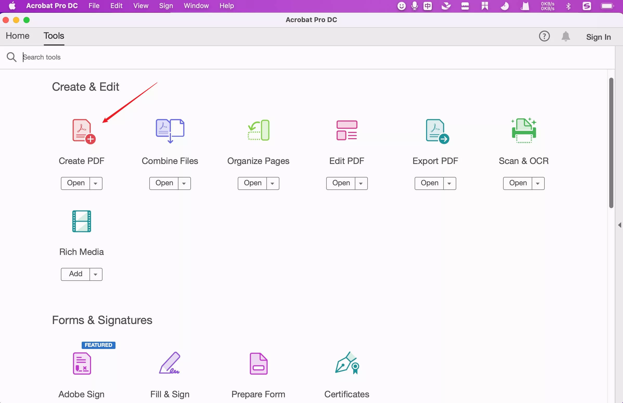 Adobe create PDF