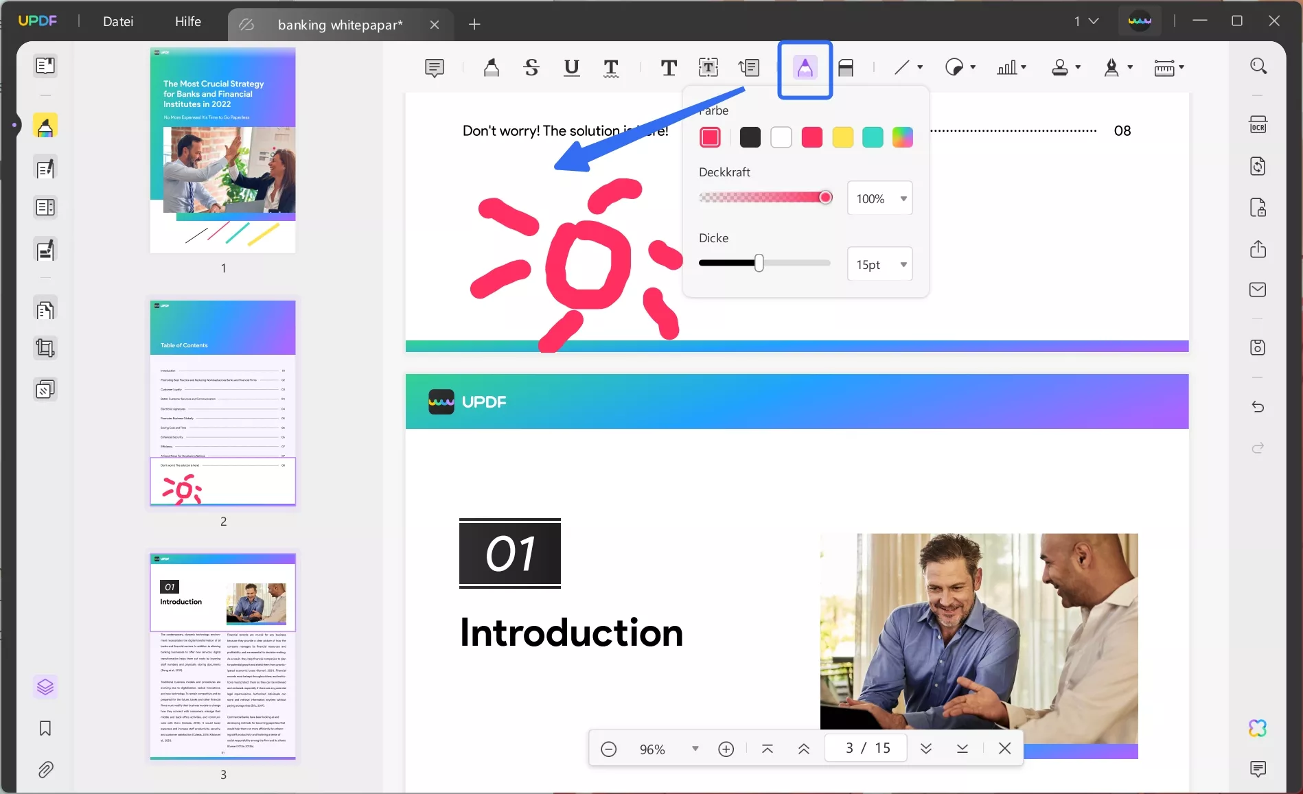Linien mit dem Bleistiftwerkzeug im PDF-Format zeichnen