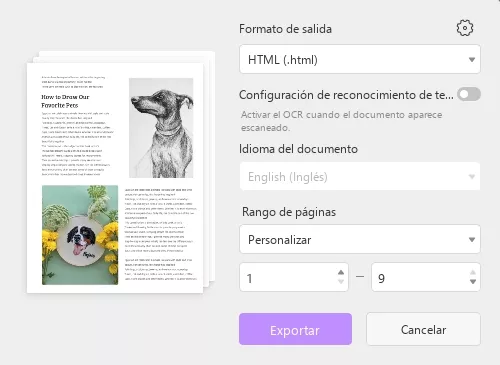 formato de salida html