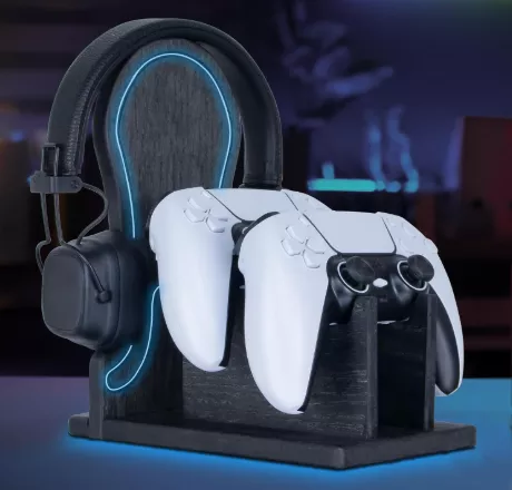 game controller stand with neon light