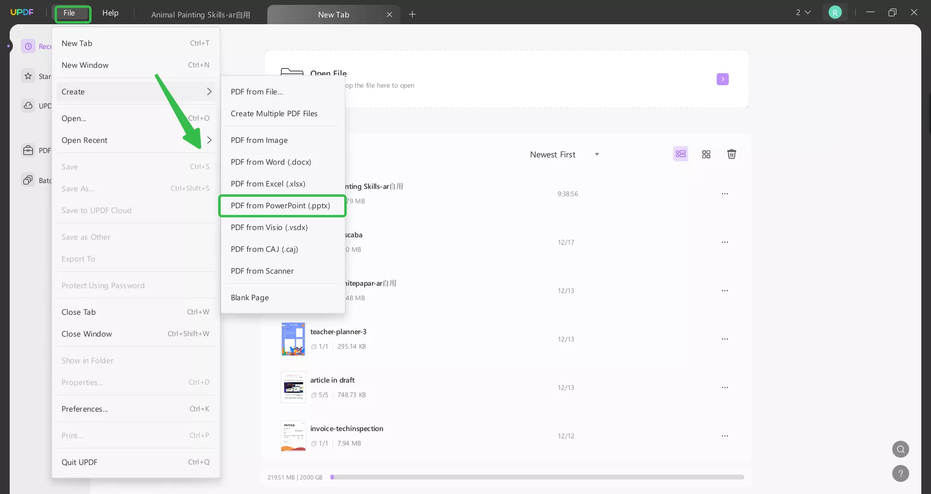 خطوات تحويل بوربوينت إلى نص باستخدام UPDF