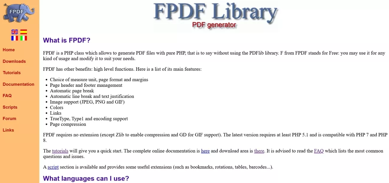 php to pdf 변환기 fpdf