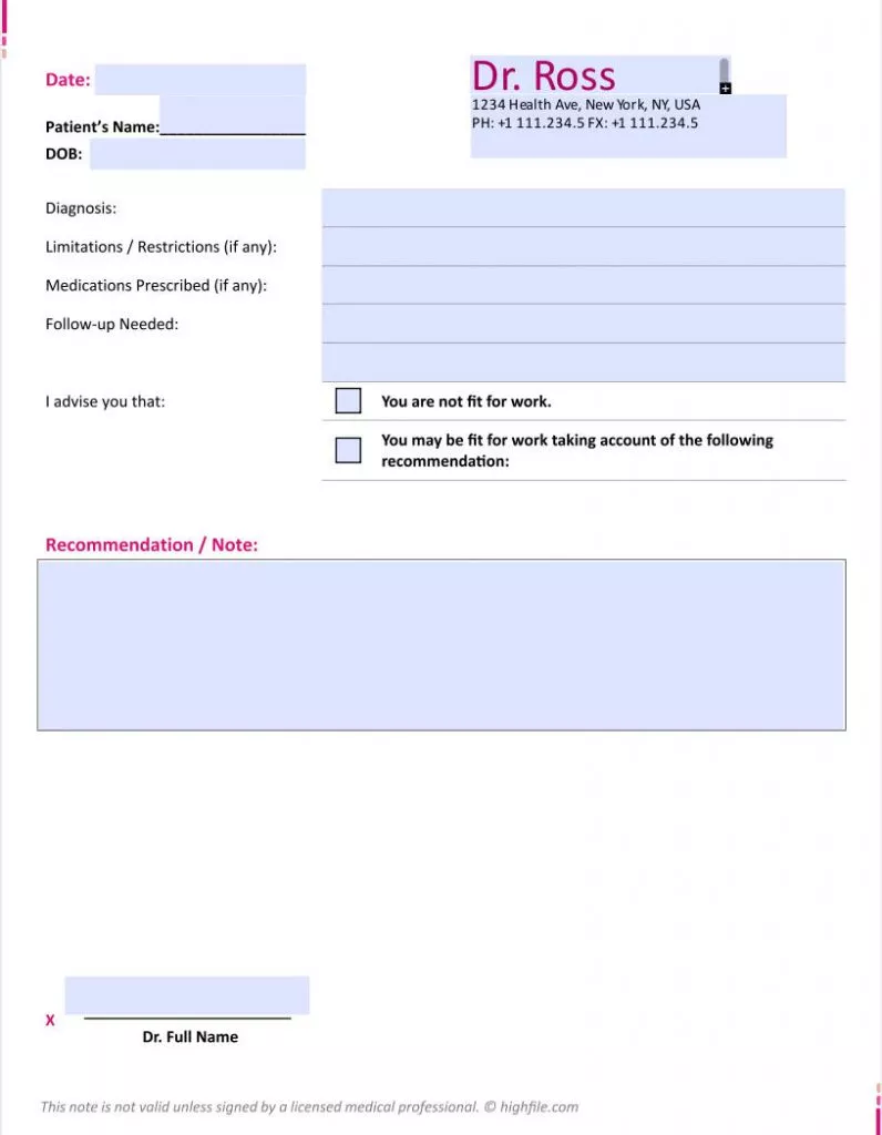 nota médica real para el trabajo pdf gratis