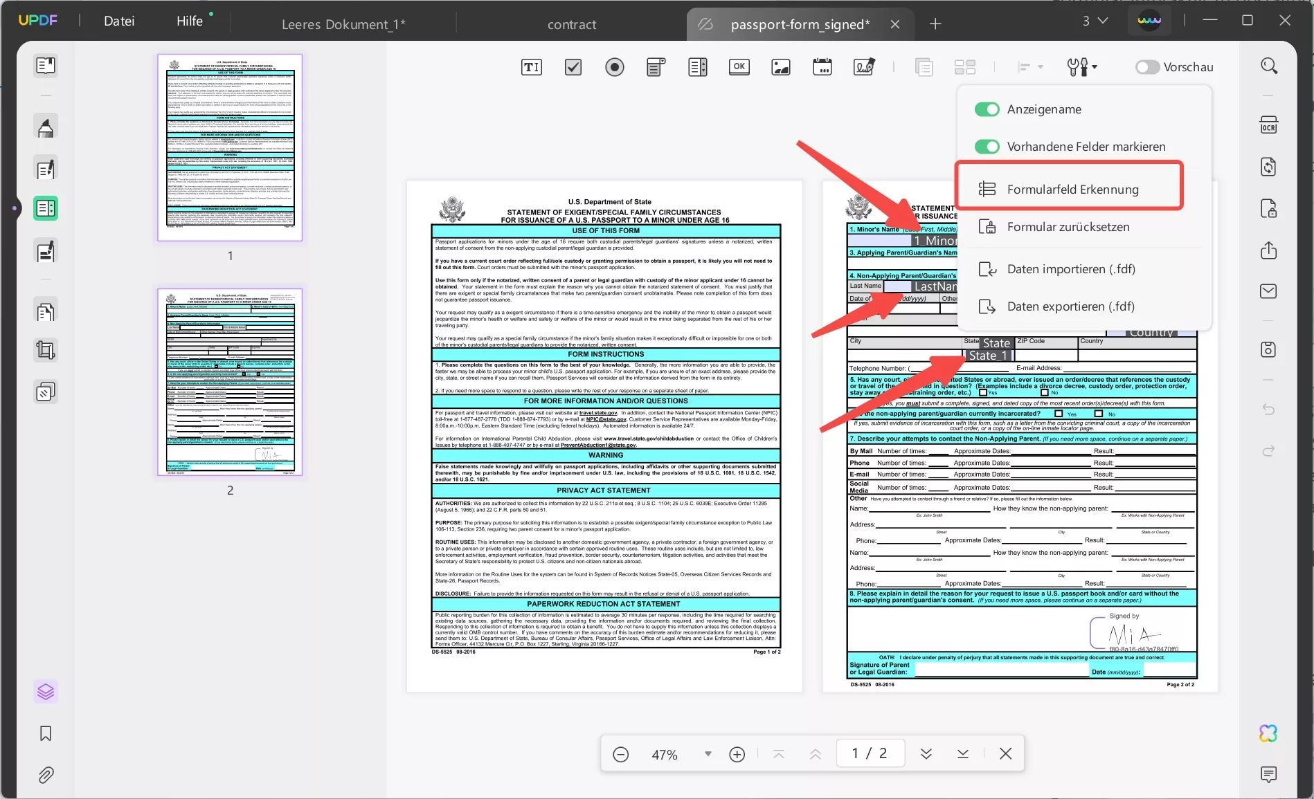 Das XFA-Formular kann nicht bearbeitet werden. Erstellen Sie mit UPDF ein ausfüllbares PDF-Formular aus einem nicht ausfüllbaren Formular.