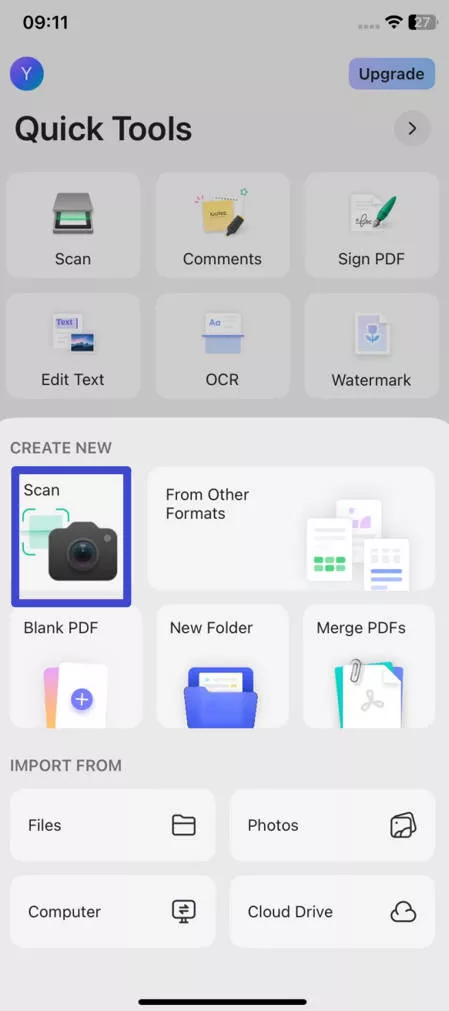 choose the scan option