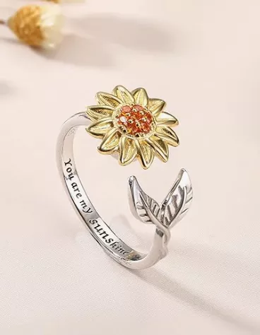 sunflower fidget spinner ring