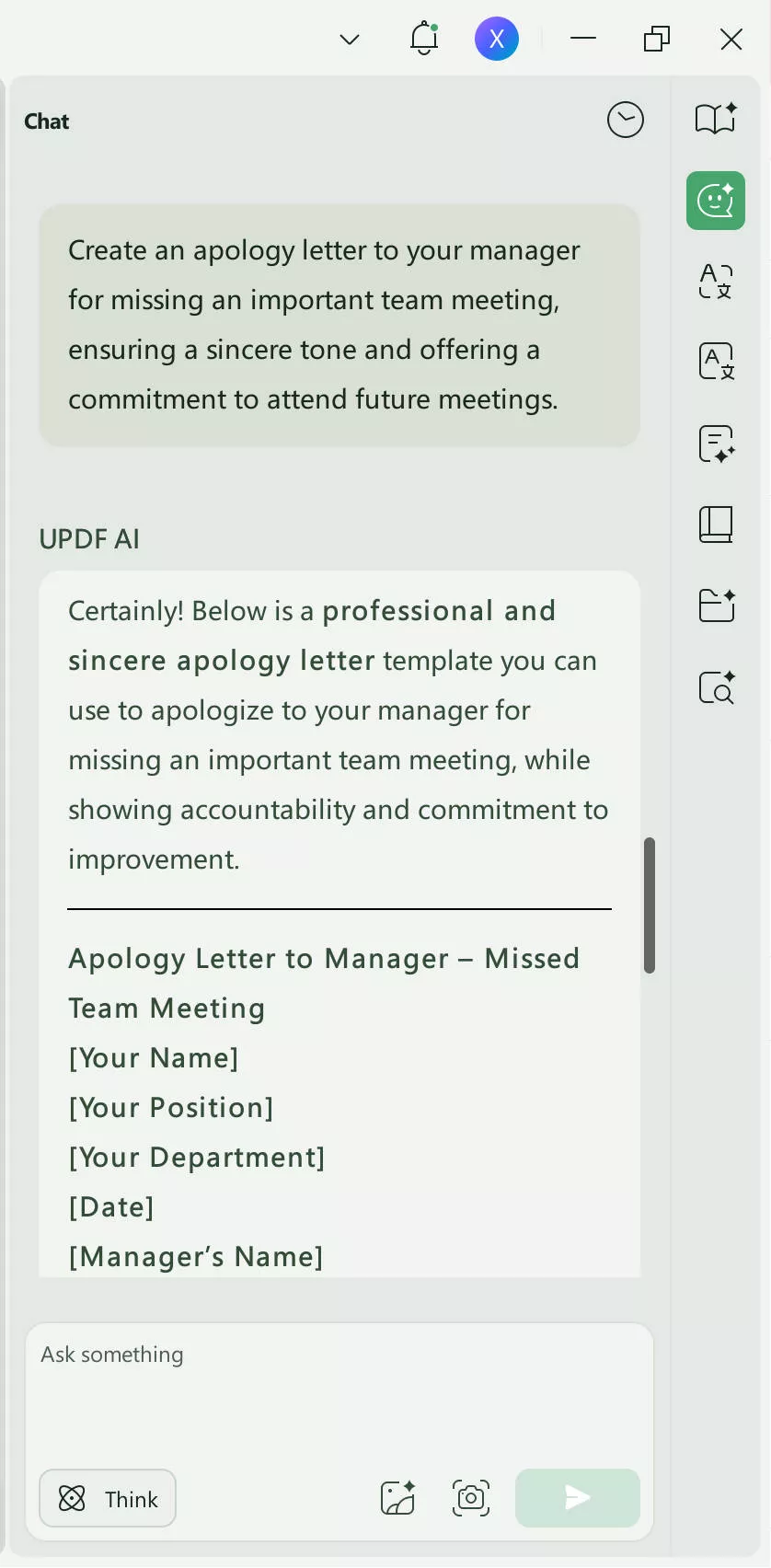apology letter to manager