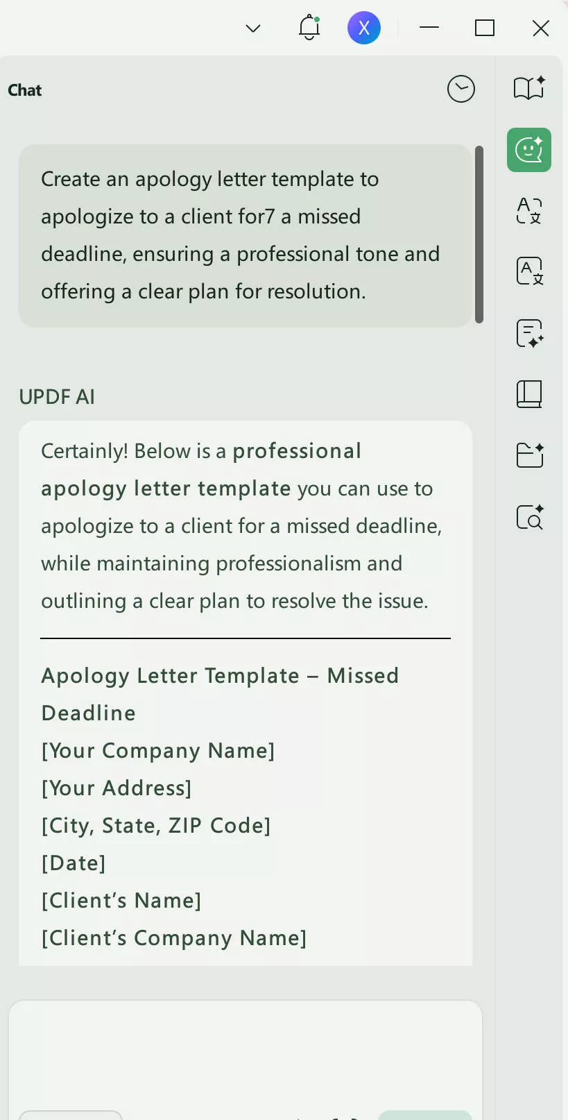 apology letter template to apologize to a client