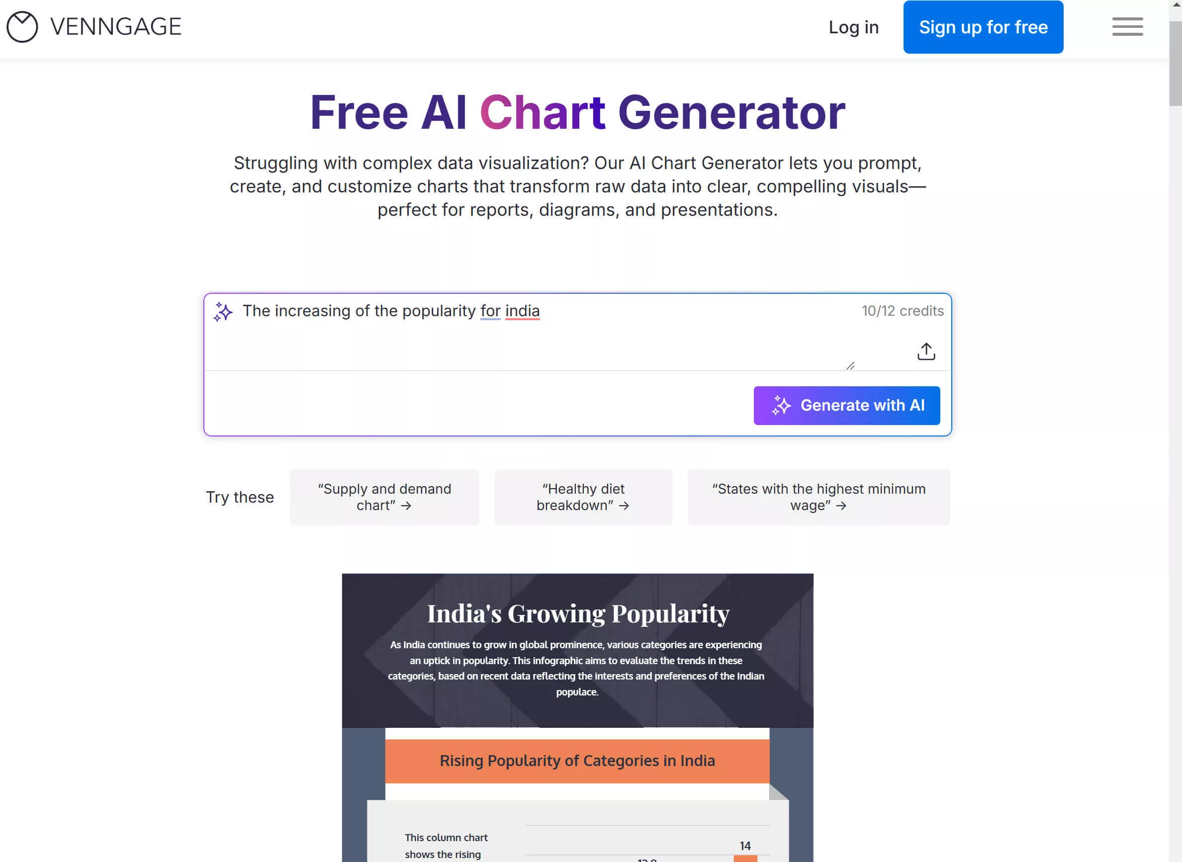 venngage ai graph generator from text