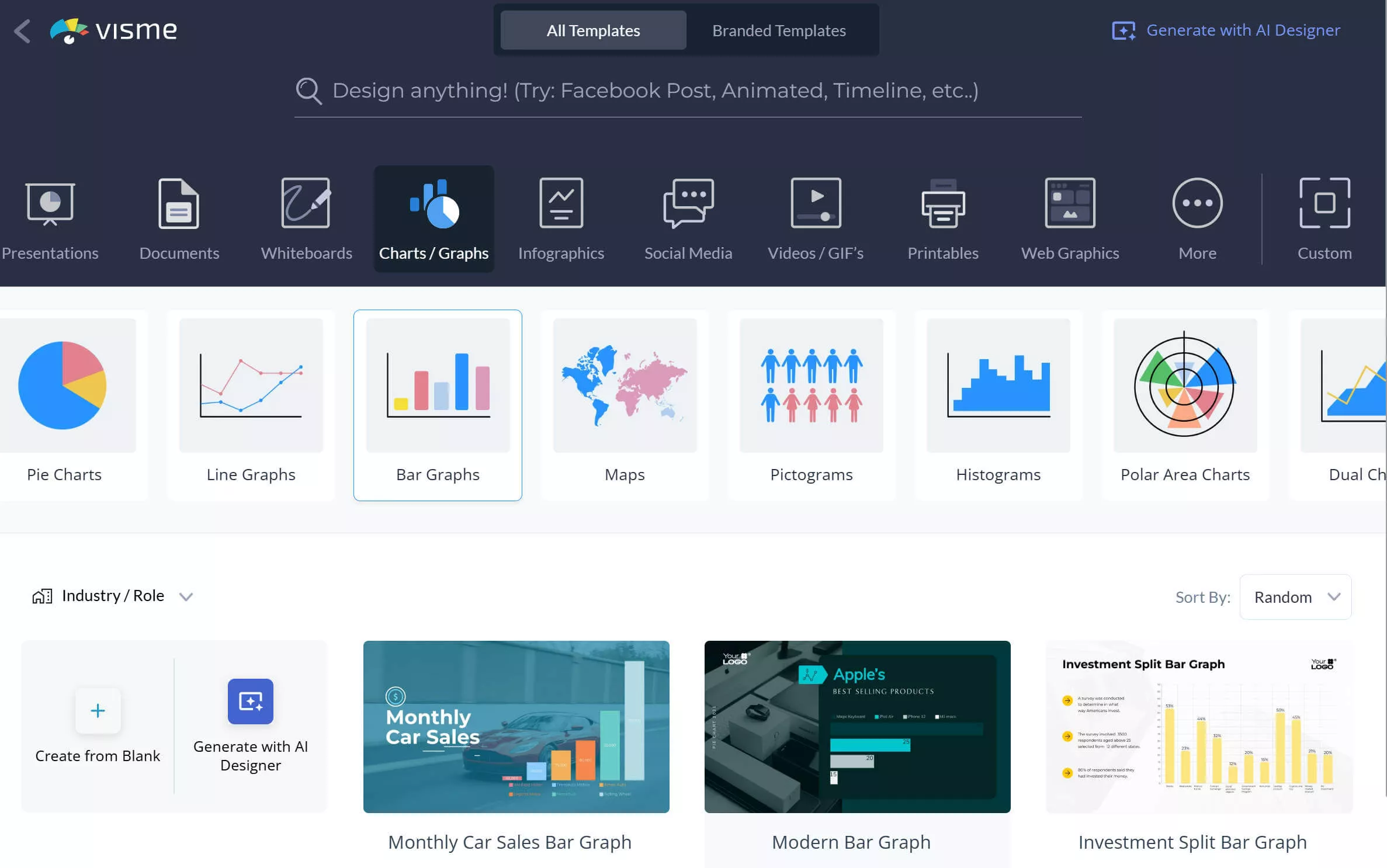 visme ai graph maker.