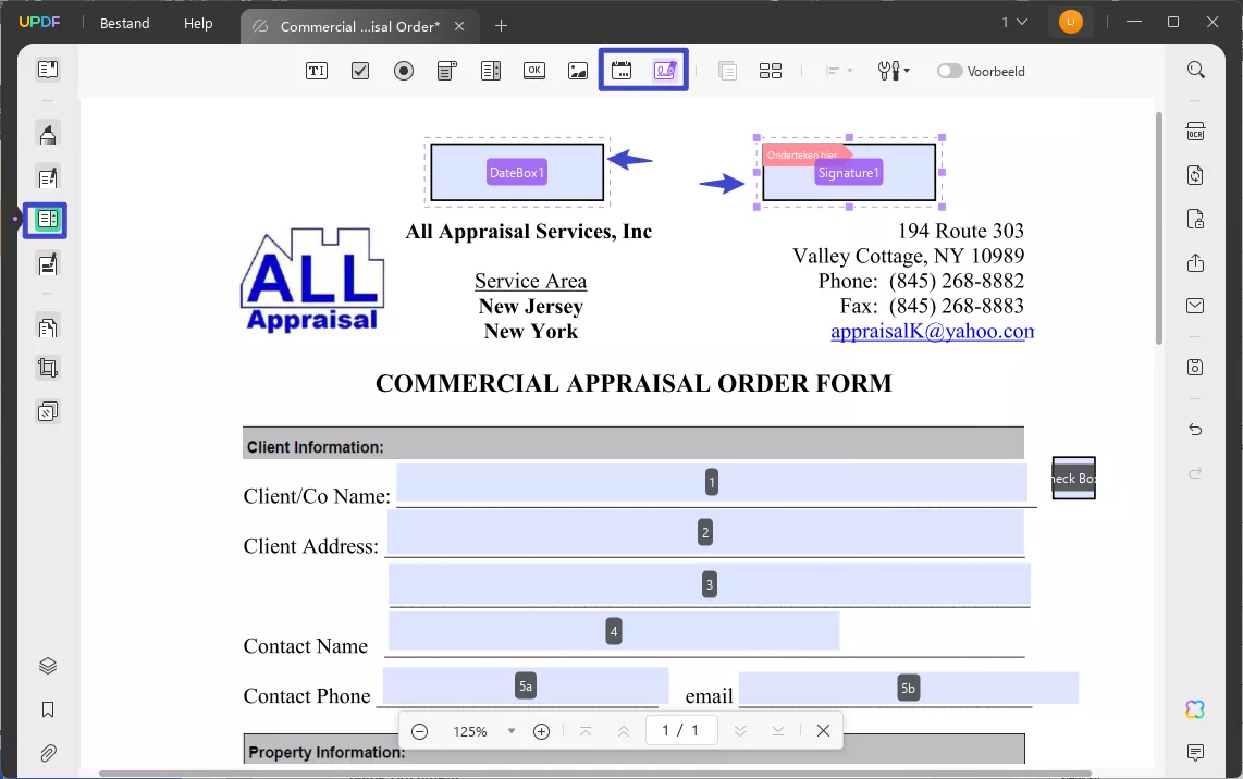 add date and signature fields updf windows