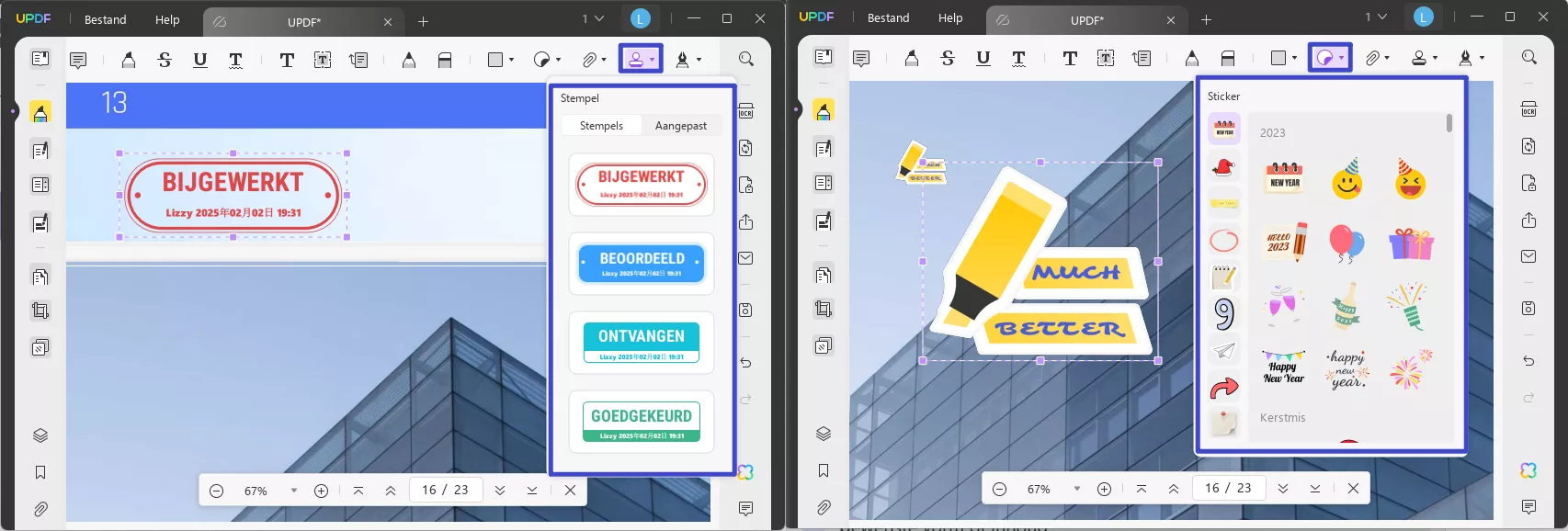 hoe pdf annoteren sticker en stempel toevoegen