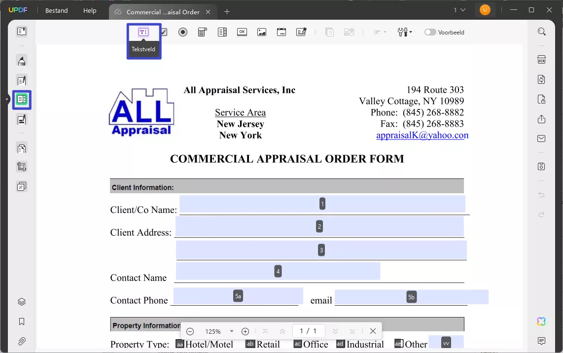add text fields updf windows