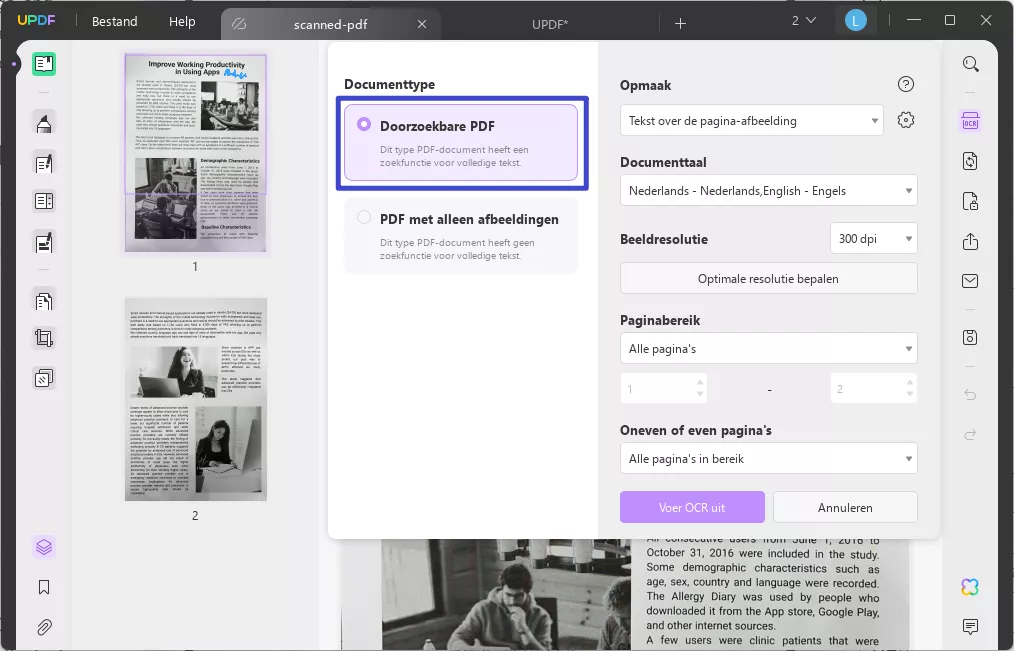 OCR PDF-afbeeldingen naar bewerkbaar formaat