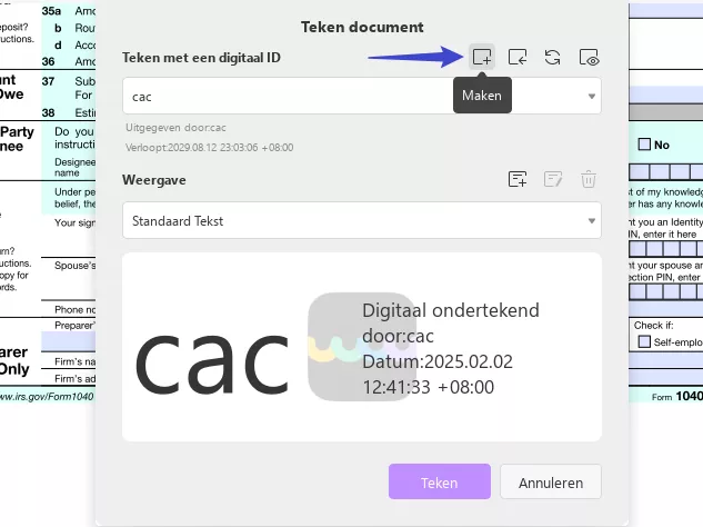 Klik op de knop updf windows maken