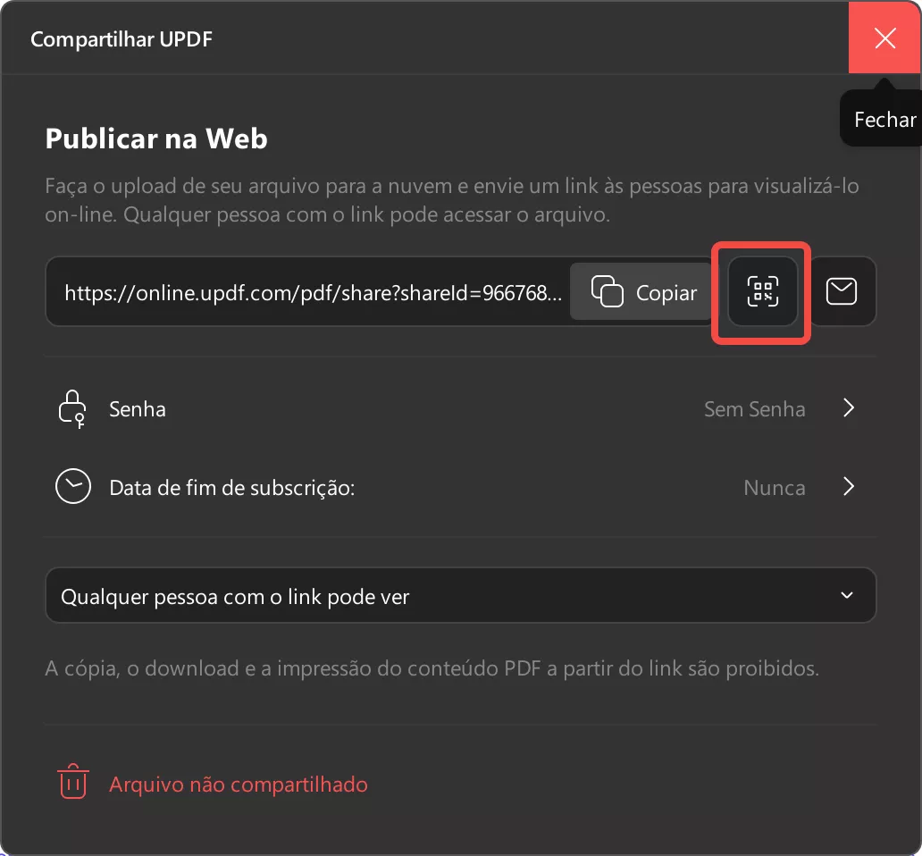 transformar pdf em qr code e compartilhar código qr