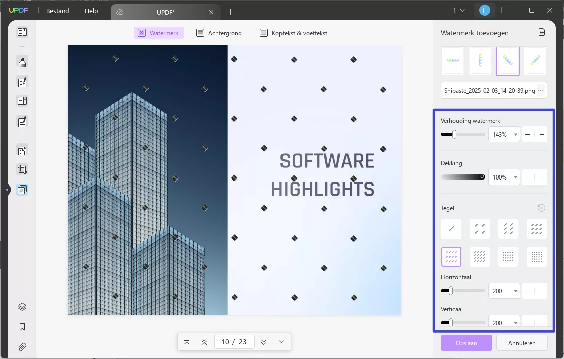 watermerk toevoegen met UPDF