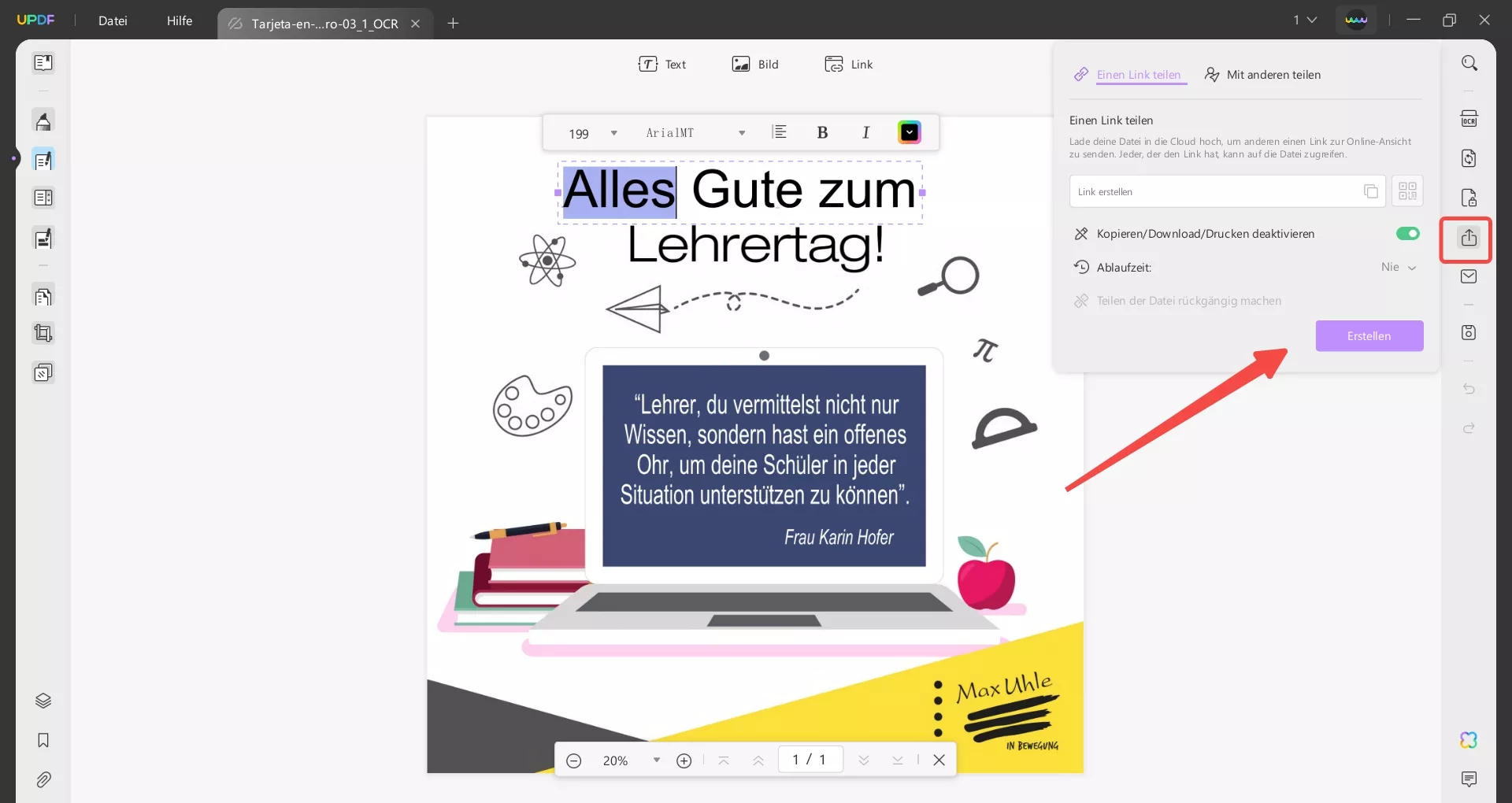 Diese Datei für andere teilen