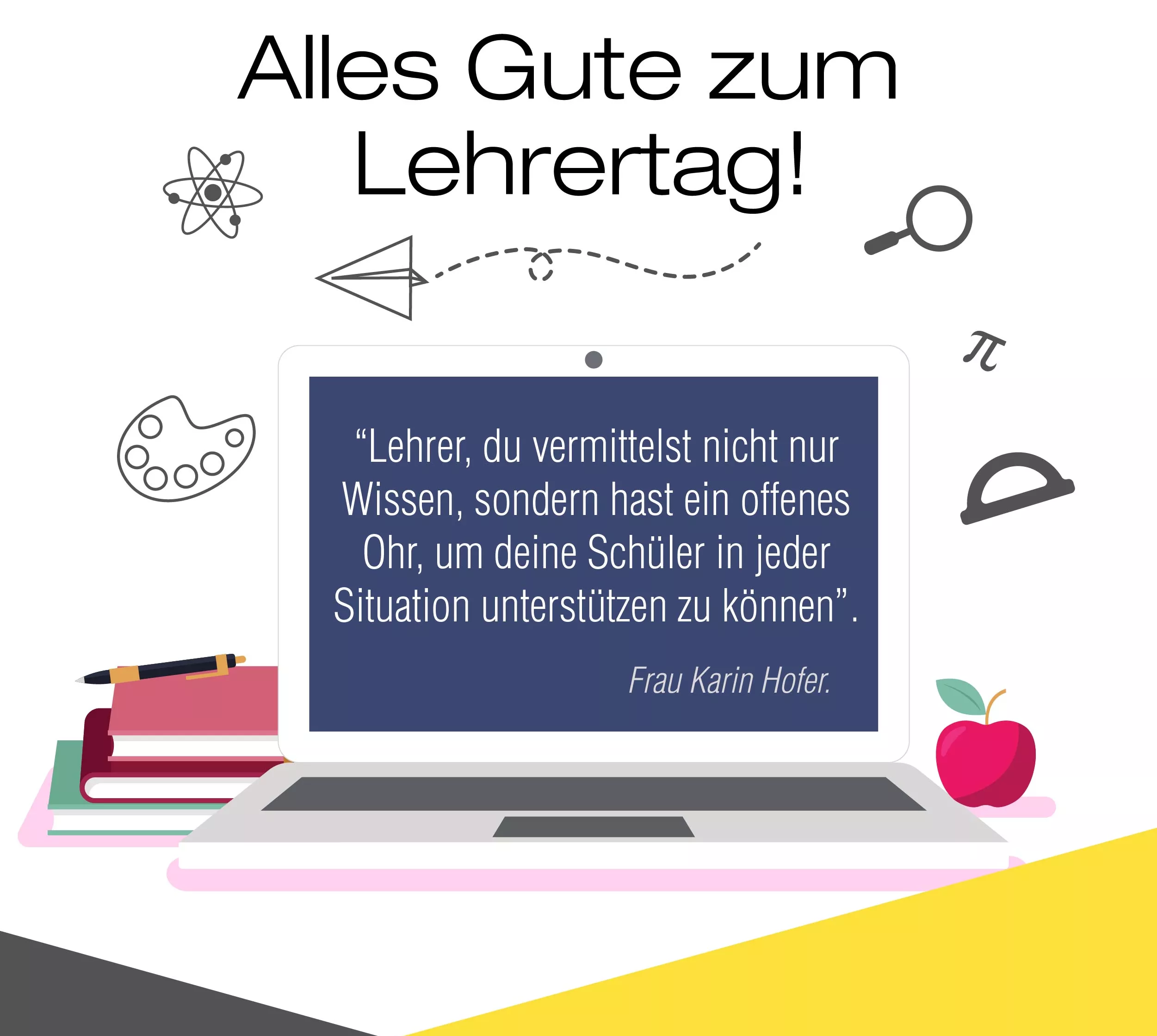 Botschaft zum Lehrertag für Lehrer - Karte zum Lehrertag