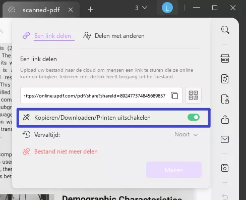PDF alleen-lezen maken via delen