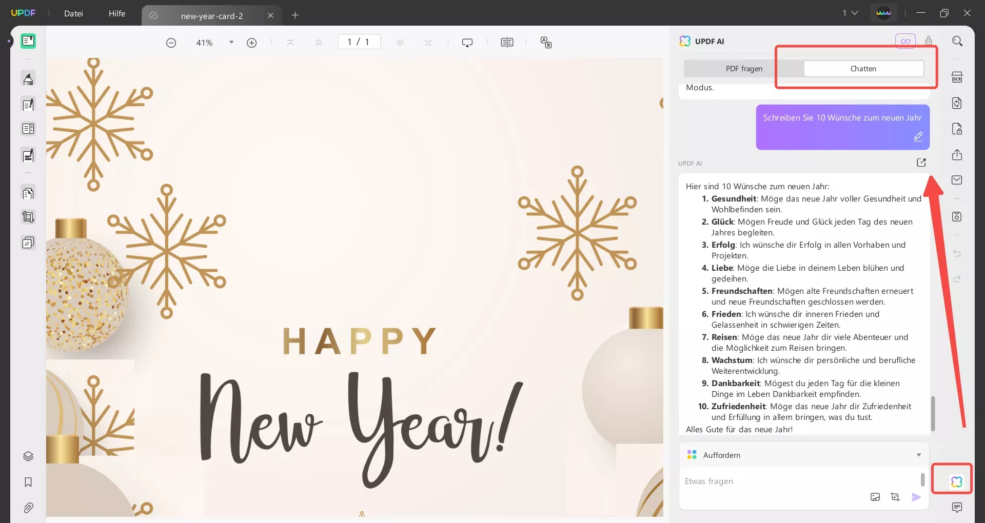 Erstellen Sie Neujahrswünsche mit UPDF