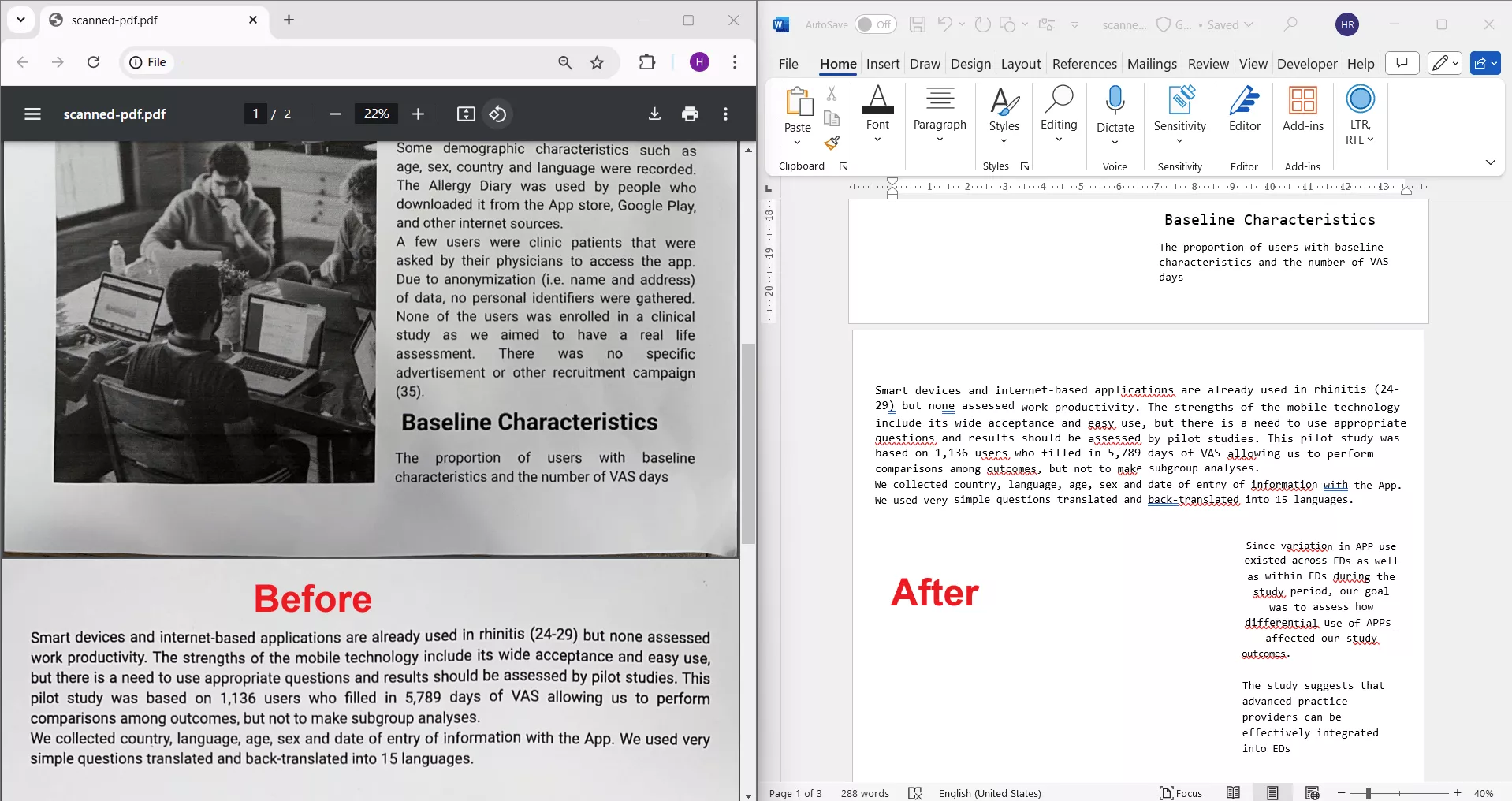 OCR result of OCR2Edit