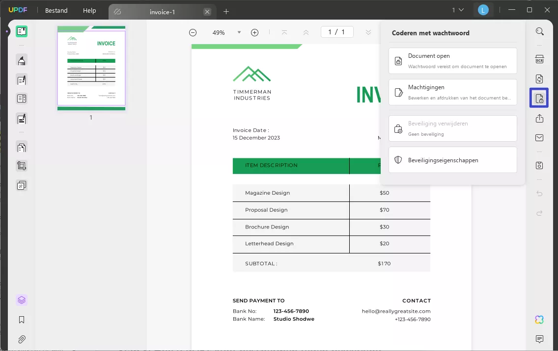 bescherm pdf tegen afdrukken met updf