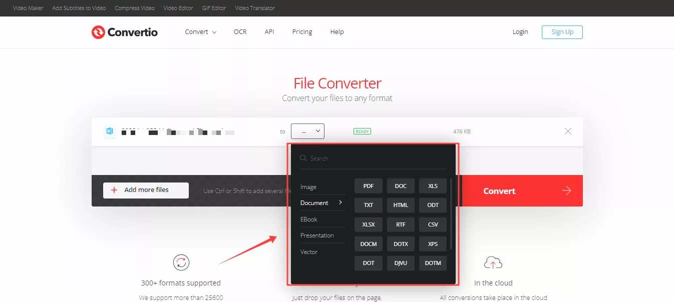 convertio 파일 변환