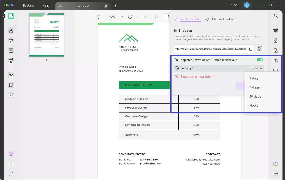 pdf vergrendelen voor bewerking pdf delen met link
