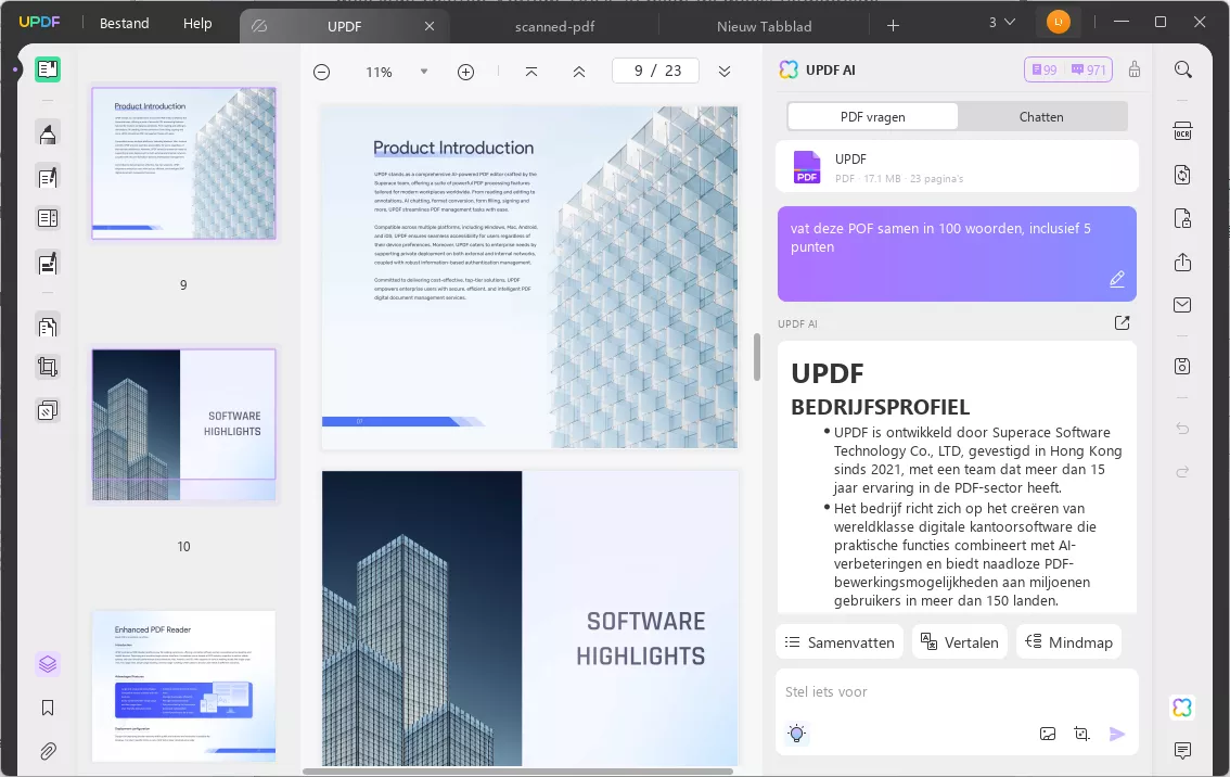 chatpdf vs. updf ai samenvatten