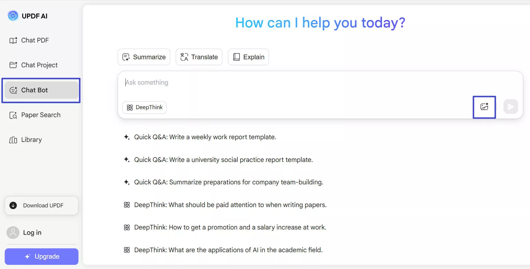 click the image icon