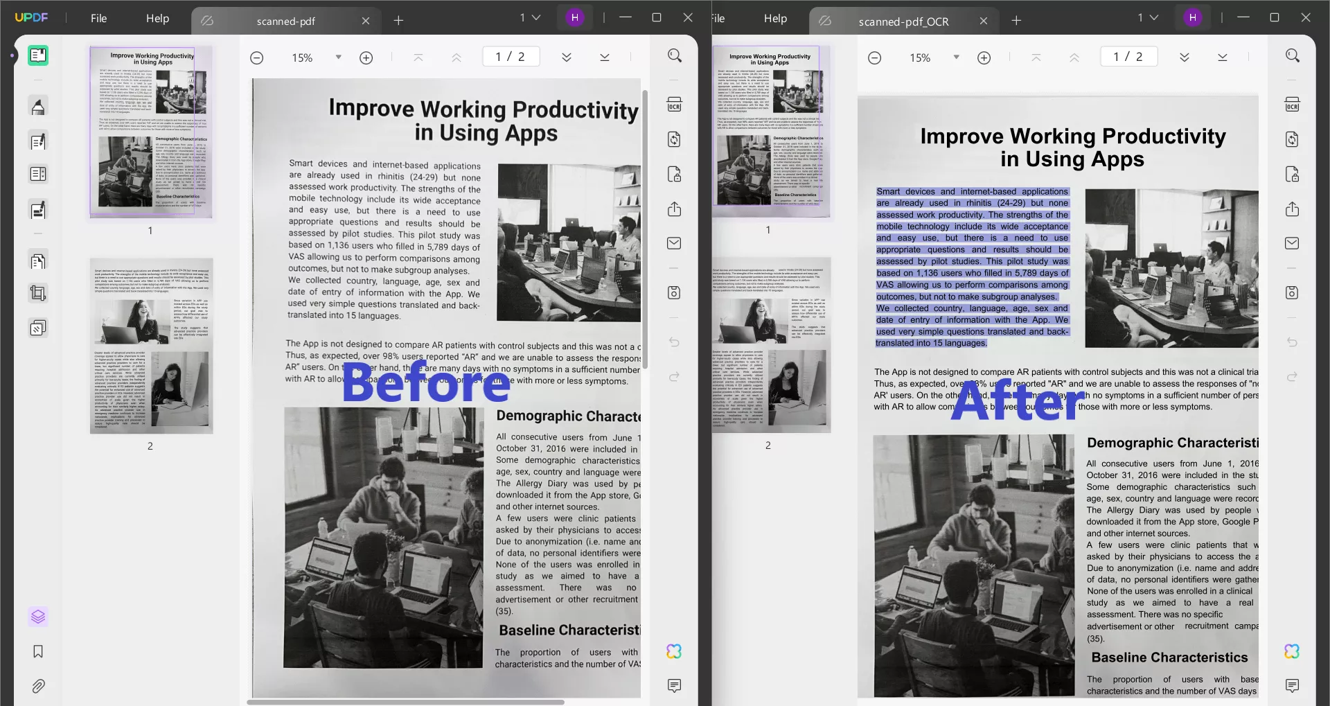 UPDF's OCR with Original Formatting Feature