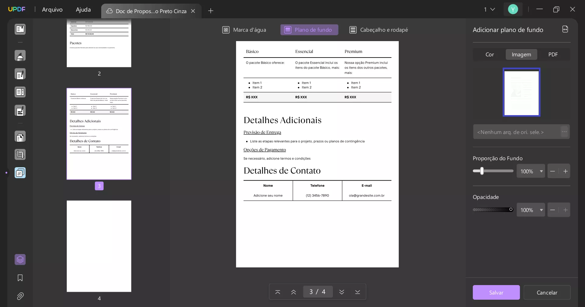 Como Adicionar Plano de Fundo em um PDF