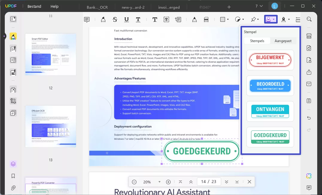 hoe verwijder ik het teken hier stempel in pdf
