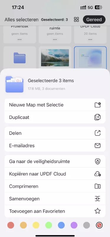 Voeg alle schermafbeeldingen samen in één PDF met UPDF op iOS
