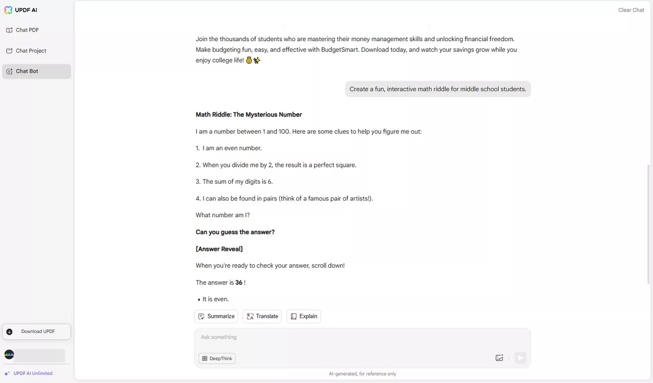 education prompts used in updf ai