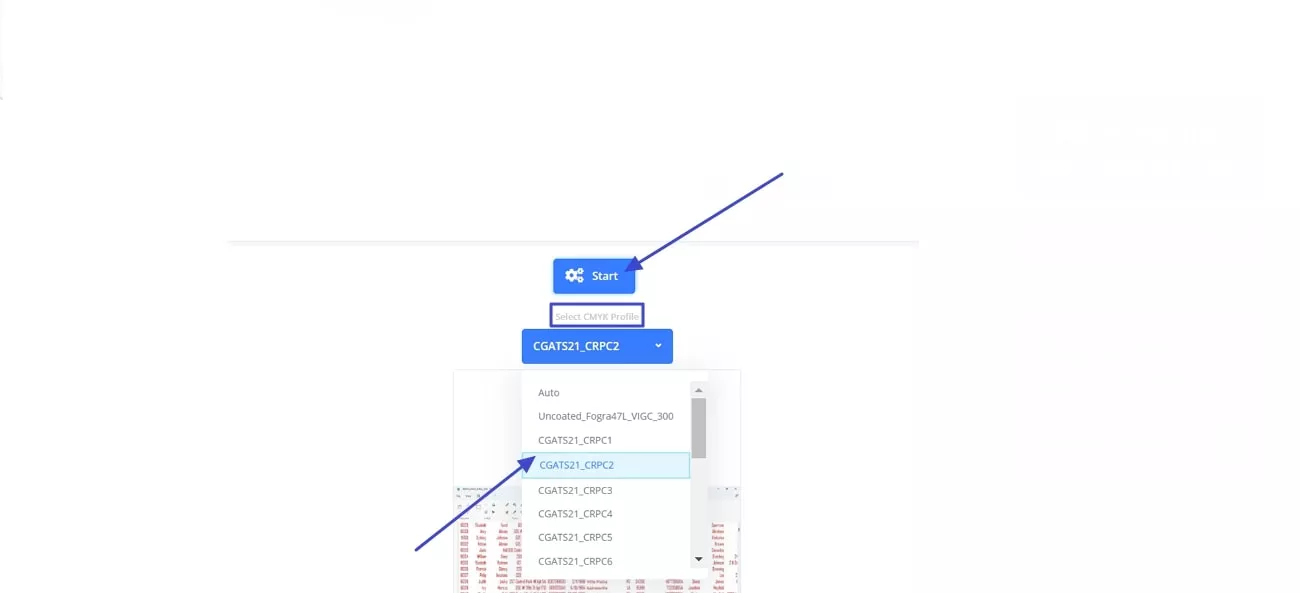 pick cmyk profile and start