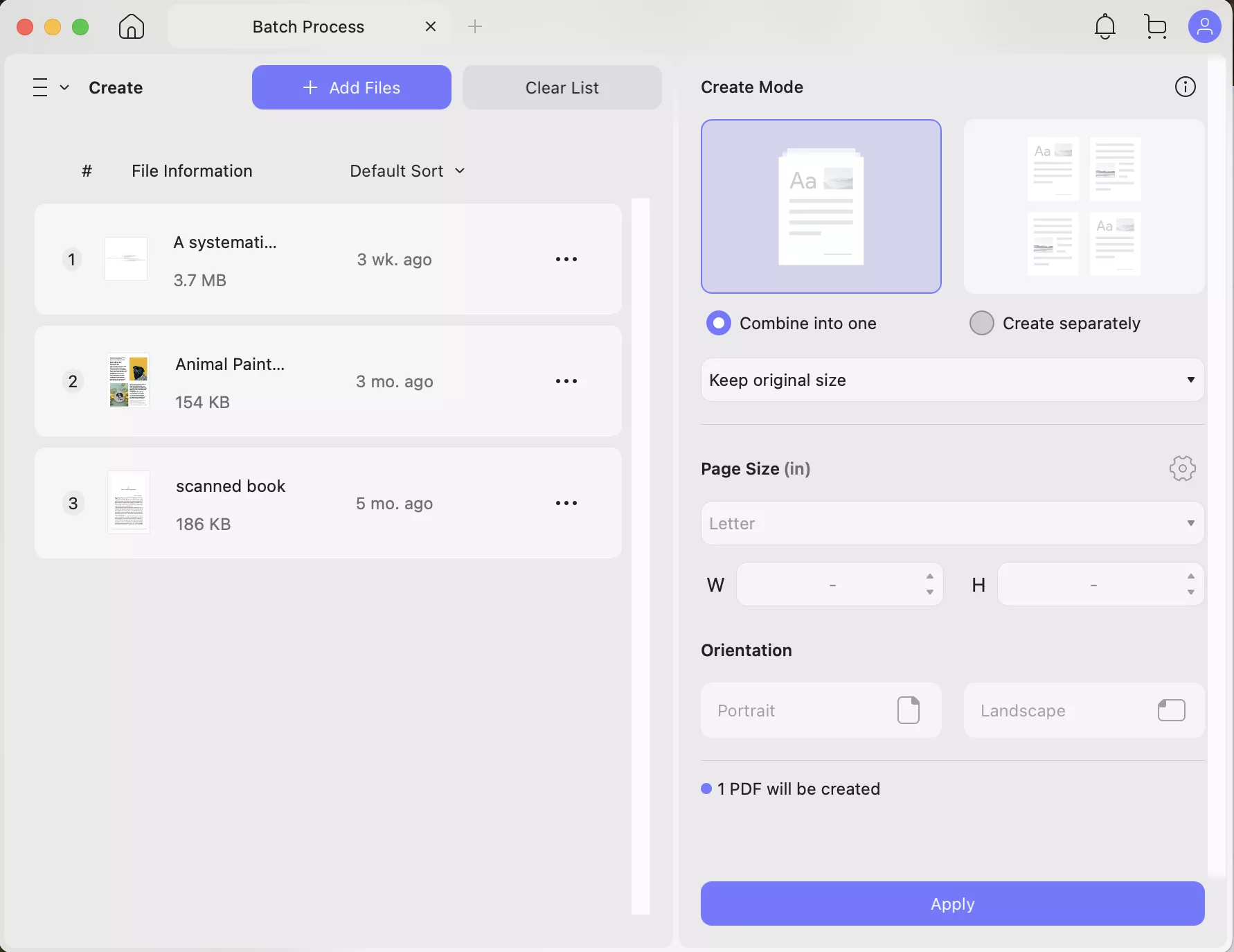 create a PDF from the screenshots of the Flipbook
