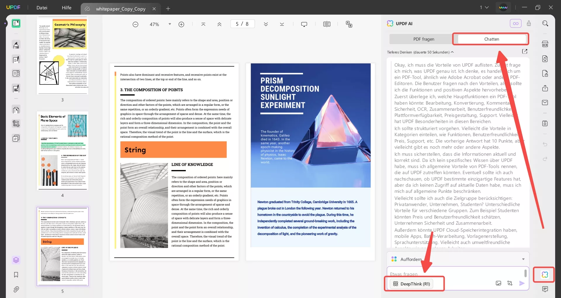 Aktivierung von deepseekr1 in updf desktop