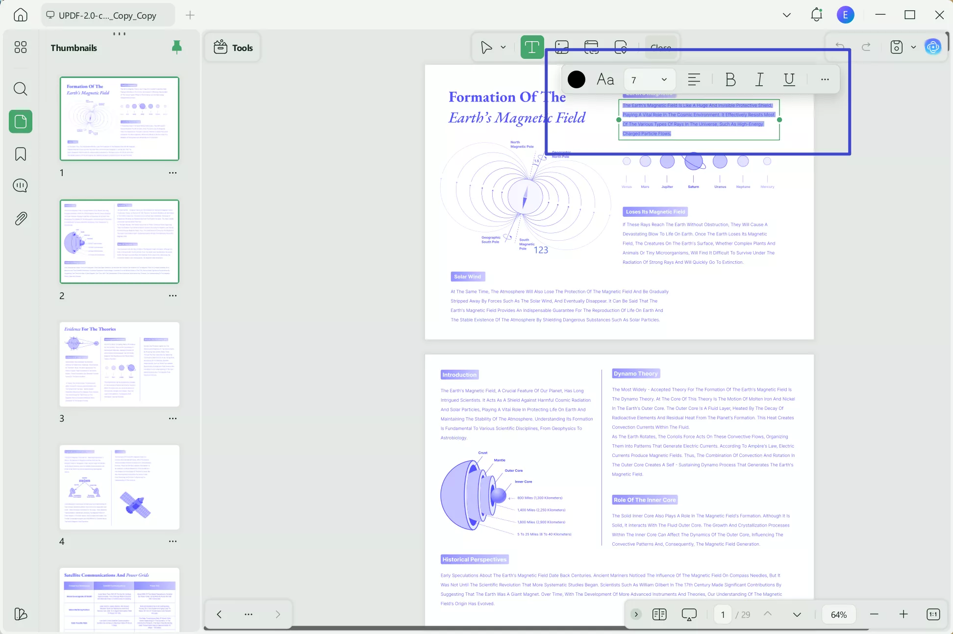 edit pdf text in updf