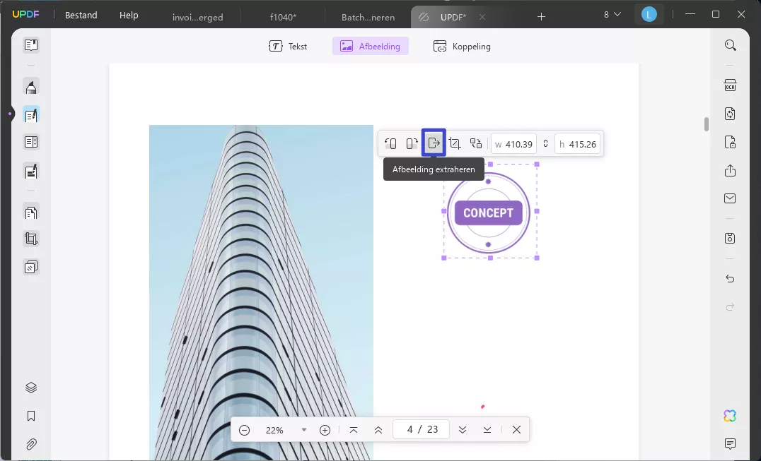 stempel uit pdf extraheren afbeelding