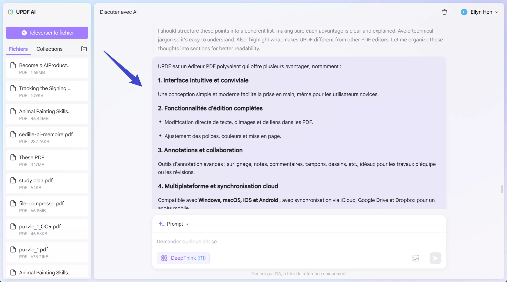Réponse de DeepSeek R1