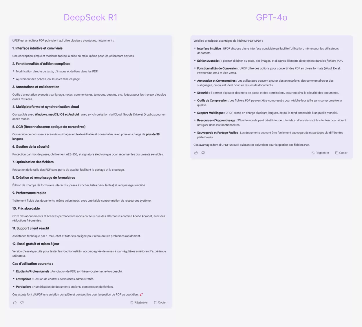 réponse de Deepseek R1 et GPT-4o