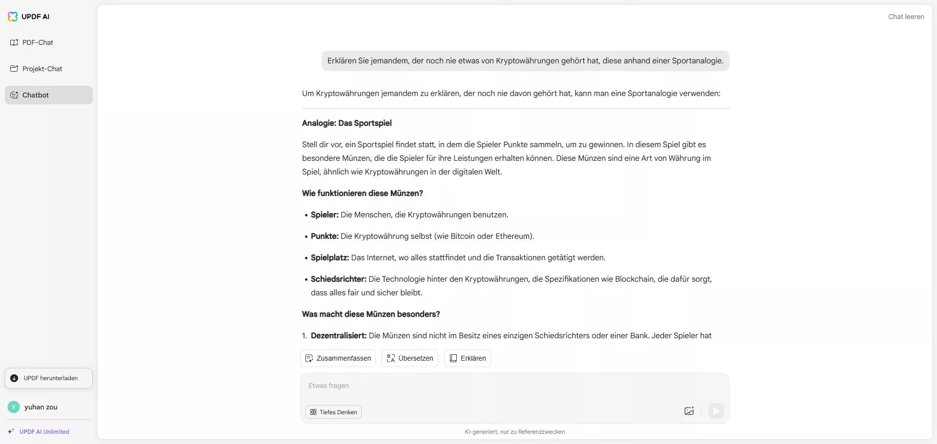 Finanz-Eingabeaufforderungen updf KI